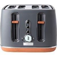 Haden Dorchester 2300W 4 Slice Wide Slot Toaster - Pebble Grey, Grey