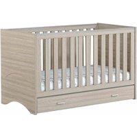 Babymore Veni Cot Bed With Drawer - Oak, Brown