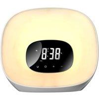 Groov-e Light Curve Wake Up Light with FM Radio & Alarm Clock - White