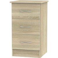 Welcome Furniture Ready Assembled Coventry 3 Drawer Bed Cabinet - Light Oak, Brown