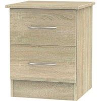 Welcome Furniture Ready Assembled Coventry 2 Drawer Bed Cabinet Bardolino Light Oak, Brown