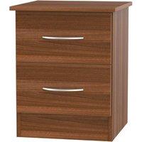 Welcome Furniture Ready Assembled Coventry 2 Drawer Bed Cabinet Noche Walnut, Brown