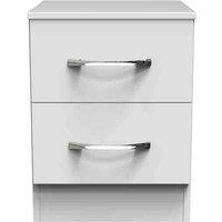 Welcome Furniture Ready Assembled Coventry 2 Drawer Bed Cabinet White, White