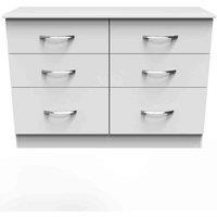 Welcome Furniture Ready Assembled 254044 Ds cov 6 drwr wide chest wht, White