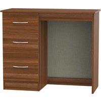 Ready Assembled Coventry 3 Drawer Vanity Dressing Table Noche Walnut, Brown