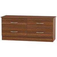 Welcome Furniture Ready Assembled Coventry 4 Drawer Bed Box Noche Walnut, Brown