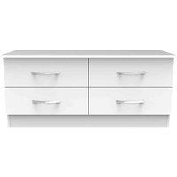 Welcome Furniture Ready Assembled 254056 Ds cov 4 drwr bed box wht, White