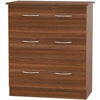 Welcome Furniture Ready Assembled Coventry 3 Drawer Deep Chest Noche Walnut, Brown