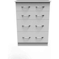 Welcome Furniture Ready Assembled 254072 Ds cov 4 drwr deep chest wht, White