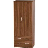 Welcome Furniture Ready Assembled Coventry 2 Door 2 Drawer Wardrobe Noche Walnut, Brown