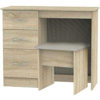 Ready Assembled Coventry 2 Piece Vanity & Stool Set Bardolino Light Oak, Brown