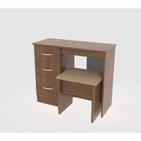 Ready Assembled Coventry 2 Piece Vanity & Stool Set Noche Walnut, Brown