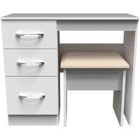 Ready Assembled 254092 Ds cov vanity& stool white, White