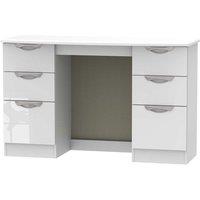Ready Assembled Indices Double Pedestal Desk White Gloss, White