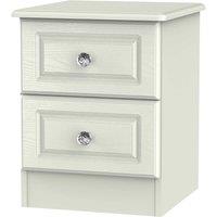 Welcome Furniture Ready Assembled Lisbon Two Drawer Bedside Cabinet Ash, Cream
