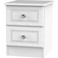 Welcome Furniture Ready Assembled Lisbon Two Drawer Bedside Cabinet White, White