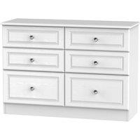 Welcome Furniture Ready Assembled Lisbon Six Drawer Chest White, White