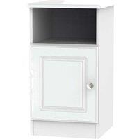 Welcome Furniture Ready Assembled Lisbon One Door Bedside Cabinet White, White
