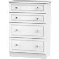 Welcome Furniture Ready Assembled Lisbon Four Drawer Chest White, White
