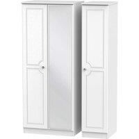 Welcome Furniture Ready Assembled Lisbon Triple Door Wardrobe White, White