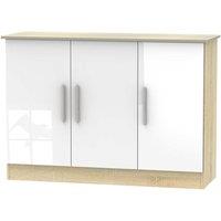 Ready Assembled Goodland Three Door Sideboard White, White