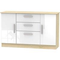 Ready Assembled Goodland Two Drawer Three Drawer Sideboard White, White