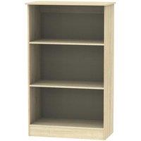 Ready Assembled Goodland Three Tier Bookcase White and Oak Effect, Brown