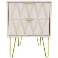 Welcome Furniture Ready Assembled Copenhagen Two Drawer Bedside Cabinet Ash, Cream