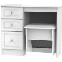 Ready Assembled Lisbon Vanity and Stool Set White, White