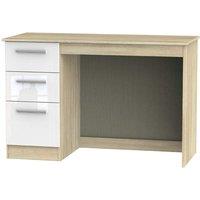 Ready Assembled Goodland Desk White and Oak Effect, Brown