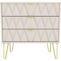 Welcome Furniture Ready Assembled Copenhagen Three Drawer Chest Ash, Cream