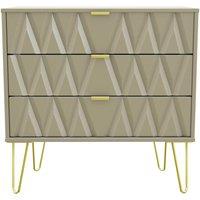 Welcome Furniture Ready Assembled Copenhagen Three Drawer Chest Mushroom, Grey