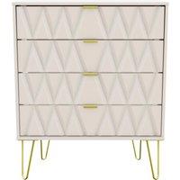 Welcome Furniture Ready Assembled Copenhagen Four Drawer Chest Ash, Cream