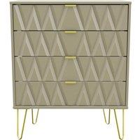 Welcome Furniture Ready Assembled Copenhagen Four Drawer Chest Mushroom, Grey