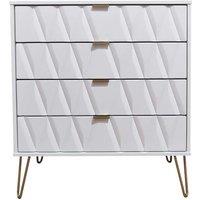 Welcome Furniture Ready Assembled Copenhagen Four Drawer Chest White, White