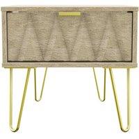 Welcome Furniture Ready Assembled Copenhagen One Drawer Bedside Cabinet Oak Effect, Brown