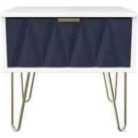 Welcome Furniture Ready Assembled Copenhagen One Drawer Bedside Cabinet Blue, Blue