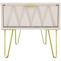 Welcome Furniture Ready Assembled Copenhagen One Drawer Bedside Cabinet Ash, Cream