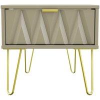 Welcome Furniture Ready Assembled Copenhagen One Drawer Bedside Cabinet Mushroom, Grey