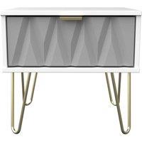 Welcome Furniture Ready Assembled Copenhagen One Drawer Bedside Cabinet Shadow, Grey