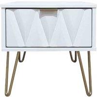 Welcome Furniture Ready Assembled Copenhagen One Drawer Bedside Cabinet White, White