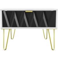 Welcome Furniture Ready Assembled Copenhagen One Drawer Large Bedside Cabinet Black, Black