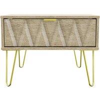 Welcome Furniture Ready Assembled Copenhagen One Drawer Large Bedside Cabinet Bardolino, Brown