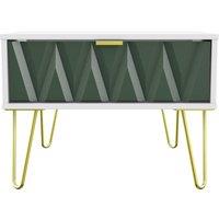 Welcome Furniture Ready Assembled Copenhagen One Drawer Large Bedside Cabinet Green, Green