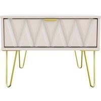 Welcome Furniture Ready Assembled Copenhagen One Drawer Large Bedside Cabinet Kashmir, Cream
