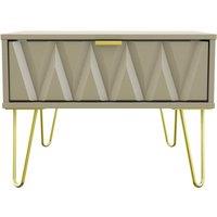 Welcome Furniture Ready Assembled Copenhagen One Drawer Large Bedside Cabinet Mushroom, Grey