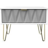 Welcome Furniture Ready Assembled Copenhagen One Drawer Large Bedside Cabinet Shadow, Grey