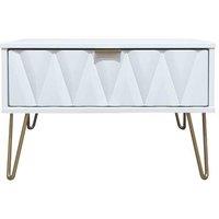 Welcome Furniture Ready Assembled Copenhagen One Drawer Large Bedside Cabinet White, White