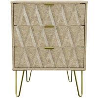 Welcome Furniture Ready Assembled Copenhagen Three Drawer Narrow Chest Oak Effect, Brown