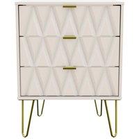 Welcome Furniture Ready Assembled Copenhagen Three Drawer Narrow Chest Ash, Cream